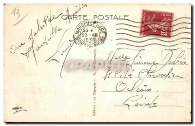 Marselha — Entrada do Vieux-Port e o Ponte Transbordeur — Edição La Postale — Verso