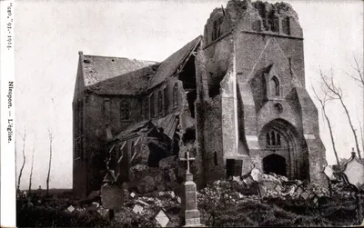 Nieupport — Katedra — zniszczona w 1914