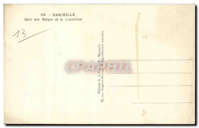 Marseille - Quai dos Belges e a Canebière — Edição G. Ganini — Verso