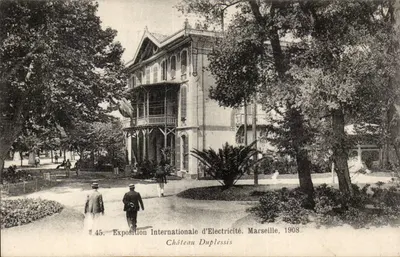Castelo Duplessis — Exposição Internacional de Eletricidade, Marselha, 1908 — Foto Atelier Baudouin, Marselha
