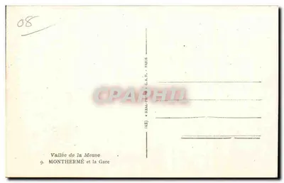 Vale da Meuse — Monthermé e a Estação — editor C.A.P. Paris — Verso