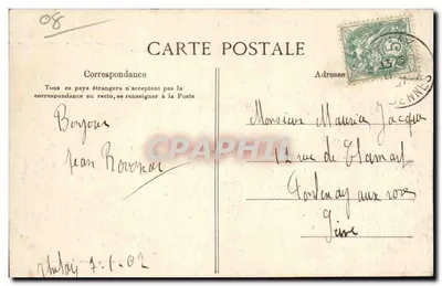 Vallei van de Meuse GIVET — Het Fort van Charlemont — J. Winling, uitgave Charleville — Achterkant