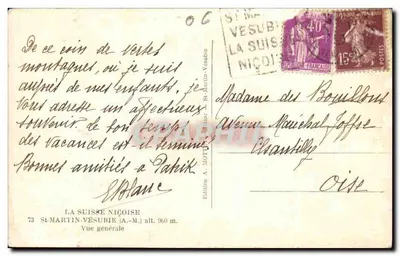 Saint-Martin-Vésubie — Visão geral — Edição A. MOTTE — Verso