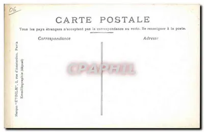 Menton - Port — widok portu z łódkami i górami na tle — Étoile, nr 7 — Rewers