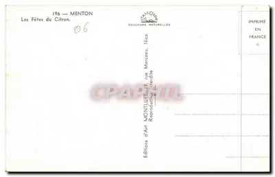 Menton — Festyn cytryn 196 — Wydawnictwo Art Montluët — Rewers
