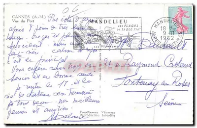 Cannes (A.M.) — Widok portu — Mandelieu — Rewers