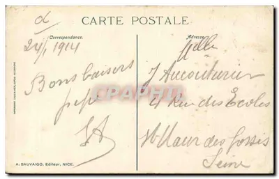 Bouquetière di Nizza — n° 577 — A. Sauvaigo, Editore, Nizza — Verso