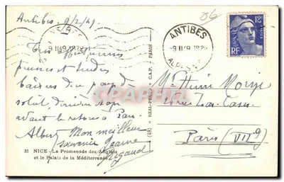 Nice - Promenade des Anglais i Pałac Śródziemnomorski — C.A.P. (48) — Rewers