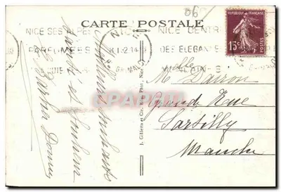 Nice - Zatoka Aniołów - Widok z zamku — J. Gilletta i Cie, Wydawcy, nr 24 — Rewers