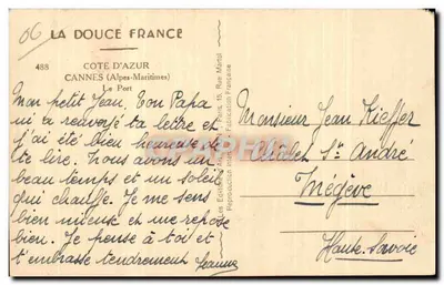 Port w Cannes — Costa d'Azur — Wydawnictwo La Douce France — Rewers