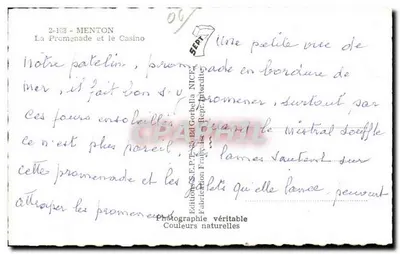 Menton — Promenada i Kasyno — Wydawnictwo S.E.P. T.23 Bd Gorbella — Rewers