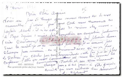 Ogólny widok z Kapitana Martin — Menton — wydawca Cap — Rewers