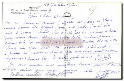 Menton — Plac generała Leclerca — Wydawnictwo Sztuki Hauteclaque, nr 159 — Rewers