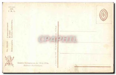 Infirmière de la Croix-Rouge — profil contre un ciel de guerre — Édition Patriotique, Paris — Verso