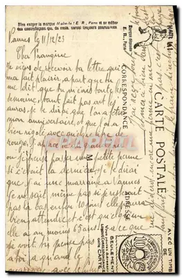 Les Commandements du Soldat — caricature militaire — E.R. PARIS (Modèle déposé) — Verso