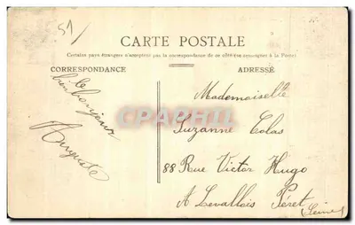 Reims — Statua Ludwika XV — Wydawca: J. Dewachter — Rewers