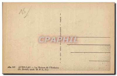 Aurillac — Dom Dziecka — (G. Breuil, arch. D.P.L.G.) — Rewers