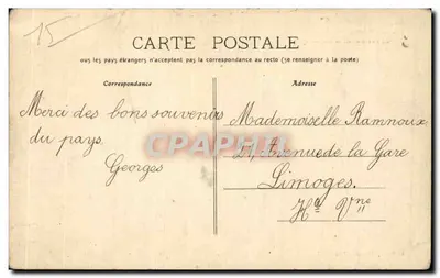 Aurillac - Paleis van Justitie, Gevangenis, Gendarmerie en uitzicht op de avenue de la République — L. Roux, uitgever Aurillac, n° 110 — Achterkant