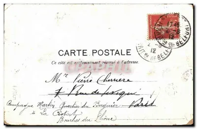 Musique répète — scène de soldats en uniforme bleu et rouge jouant devant un public — éditeur L. Vautier, n° 50 a — Verso