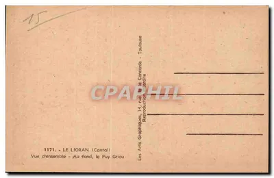 Le Lioran (Cantal) — Vista Geral — No fundo, o Puy Griou — Les Arts Graphiques, 14, rue de la Concorde, Toulouse — Verso