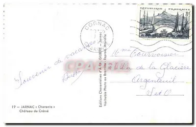 Castelo de Créssé — Jarnac — Edições Charentaises de A. Gilburb — Verso