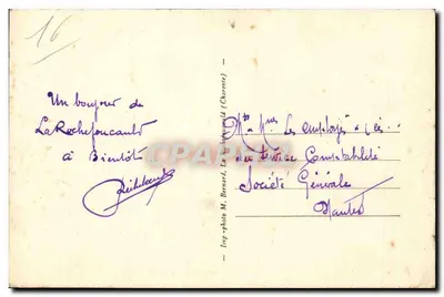 La Rochefoucauld — O Castelo (Renascimento) — Imp. M. Bernard, La Rochefoucauld — Verso
