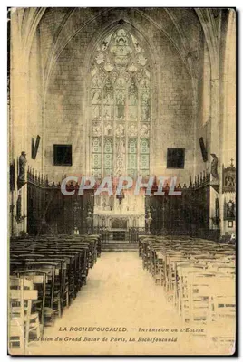 La Rochefoucauld - A Igreja - Bilhete postal antigo