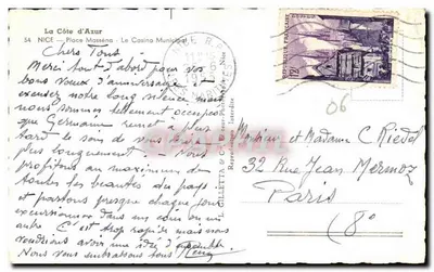 Praça Masséna — NICE — Editora L. Bulletta & Cie — Verso