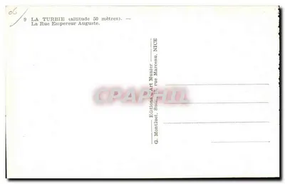 La Turbie — A Rua Imperador Augusto — Éditions Art Munier, Nice — Verso