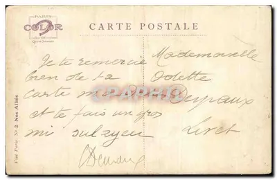 Infantaria Russa — Soldado barbudo em uniforme — En. Dupaus, janeiro 1915 — Verso