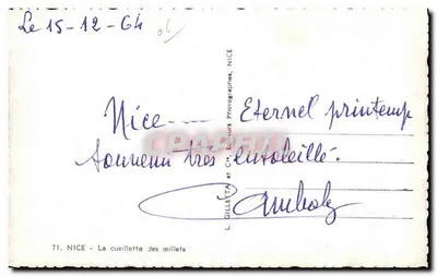 Nice — Zbieranie róż — L. Gilletta et Cie, NICE — Rewers