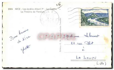 Nice - Ogród Albert - Kasyno — Wydawnictwo G. M. - n° 2004 — Rewers