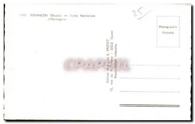 Besançon (Doubs) — École Nationale d'Horlogerie — Édition E. PROTET, Dole (Jura) — Verso