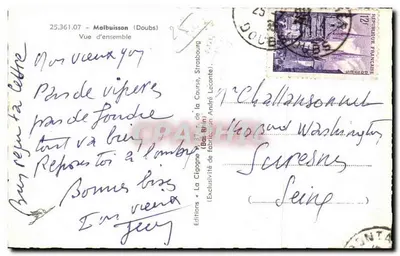 Malbuisson — Vista geral — Edições La Cigogne, n° 25.361.07 — Verso