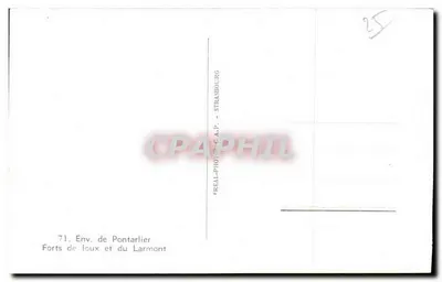 Fortes de Loux e do Larmont — Arredores de Pontarlier — Editor A.P. — Verso