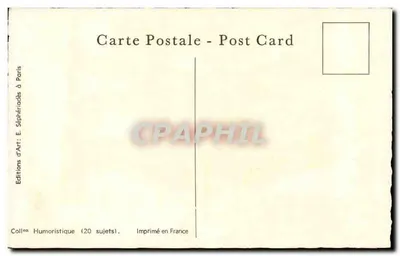 Bureau de Poste N°22 — Dois soldados e um cachorro em frente a um bureau de poste — Edições d'Art: E. Séphériades em Paris — Verso