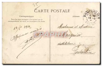 Ornans — Miasto Górne — Wydawca Ch. Simon & Mathe (Doubs) n°431 — Rewers