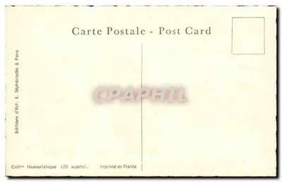 Salle de repos militaire — caricature — Éditions d'Art : E. Séphéraciades à Paris — Verso