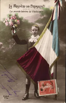 Criança segurando a bandeira francesa — A França do Amanhã! — Furia 417/2