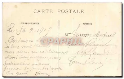 Soissons bombardeada — A Grande Guerra 1914-15 — IMP. BAUDINIÈRE - NANTERRE — Verso