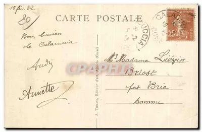 Las Hitone — Korsyka — wydawca A. Tomasi, Ajaccio, nr 601 — Rewers