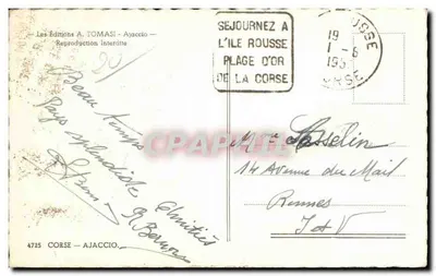 Plaża Or, Wyspa Rousse — widok panoramiczny — Les Éditions A. TOMASI, Ajaccio — Rewers