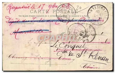Bastia — Widok Ogólny, Teatr, Montepiano — Zbiór Simon Damiani — Bastia 20 Listopada 1908 — Rewers