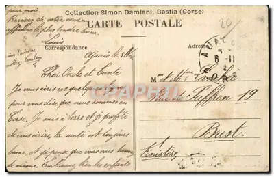 Ajaccio — Dom Bonaparte, gdzie urodził się Napoleon — Kolekcja Simon Damiani, Bastia (Korsyka) — Rewers