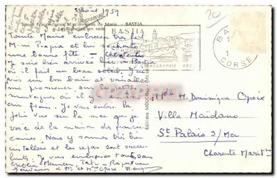 Vista de Bastia — barco de guerra en el mar — ed. Mougins, n° 20 — Reverso
