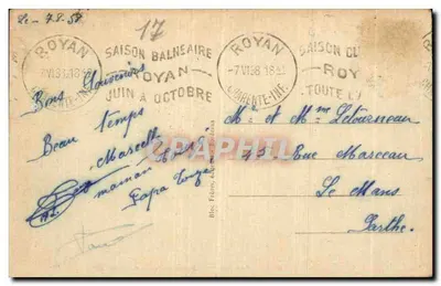 Royan (Côte d'Argent) — La Jetée et le Bac de la Pointe de Grave — Bloc Frères, Bordeaux, n°10 — Verso