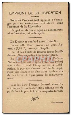 Marshall Joffre — Dowódca Armii Marne i Północnego Wschodu 1914 — Wydawca Lapira, Drukarnia Paryż — Rewers