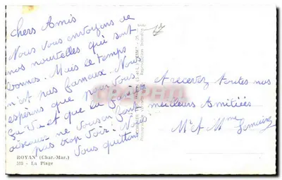 Royan (Charente-Maritime) — plage animée avec voiliers et baigneurs — éditeur Cim, n° 17 — Verso