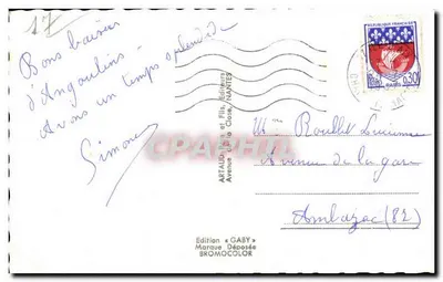 Angoulins-sur-Mer — vista panorámica con mujer en cofia local — Edición Gaby — Reverso