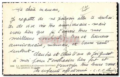 La Rochelle — Ogólny widok portu — Wydawca Elcé, n° 2286 — Rewers